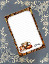 Personalized Squirrel around a Coffee Mug, Autumn Fall, Notepad Stationery