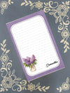 Personalized Flowers, Lilacs in a vase, Notepad Stationery