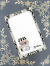 Personalized Flower Cart Damask Notepad Stationery