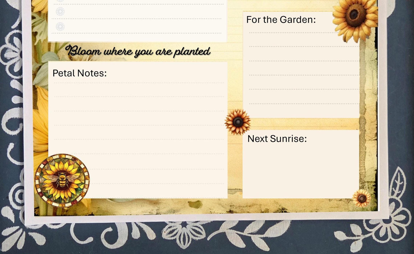 Sunflower Daily Planner | Personalized Floral Productivity Pad