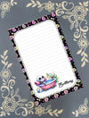 Personalized Skeleton in the Bath drinking Wine, Halloween, Notepad Stationery