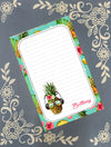Personalized Pineapple 2, with headphones, Notepad Stationery