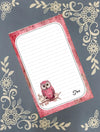 Personalized Owl Notepad | Pink and White Cute Stationery