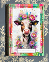 Cow, Colorful Cow, Covered Notebook