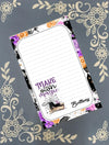 Personalized Magic, Make Your Own Magic, Black Cat, Witch, Purple, Halloween, Notepad Stationery