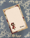 Personalized Victorian Girl, Vintage Rose, Valentine's Day, Hearts & Roses, Notepad Stationery