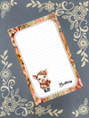 Personalized Pig, Autumn Fall Theme, Notepad Stationery