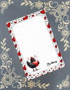 Personalized "Love Bird" Hen Valentine's Notepad Stationery