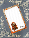 Personalized Sloth Wearing an Autumn Fall Hoodie, Notepad Stationery