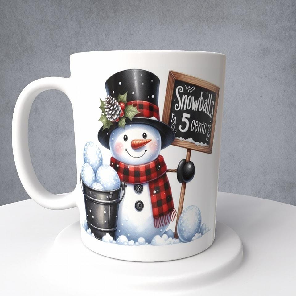 Snowman, Snowballs 5 cents, Mug or Tumbler