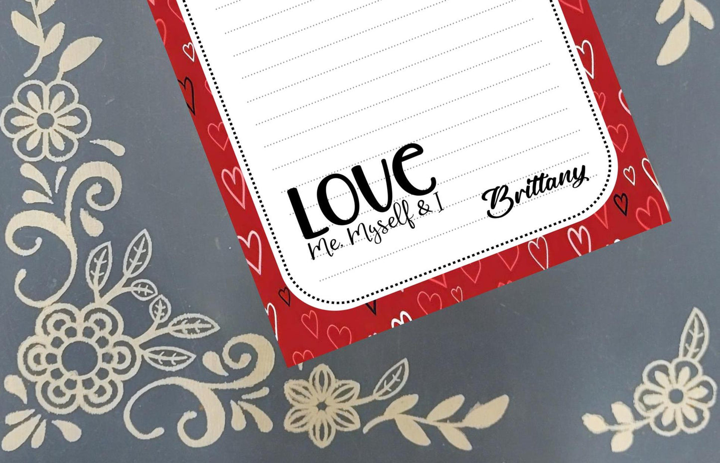 Personalized Love Me, Myself & I, Valentine's Notepad Stationery