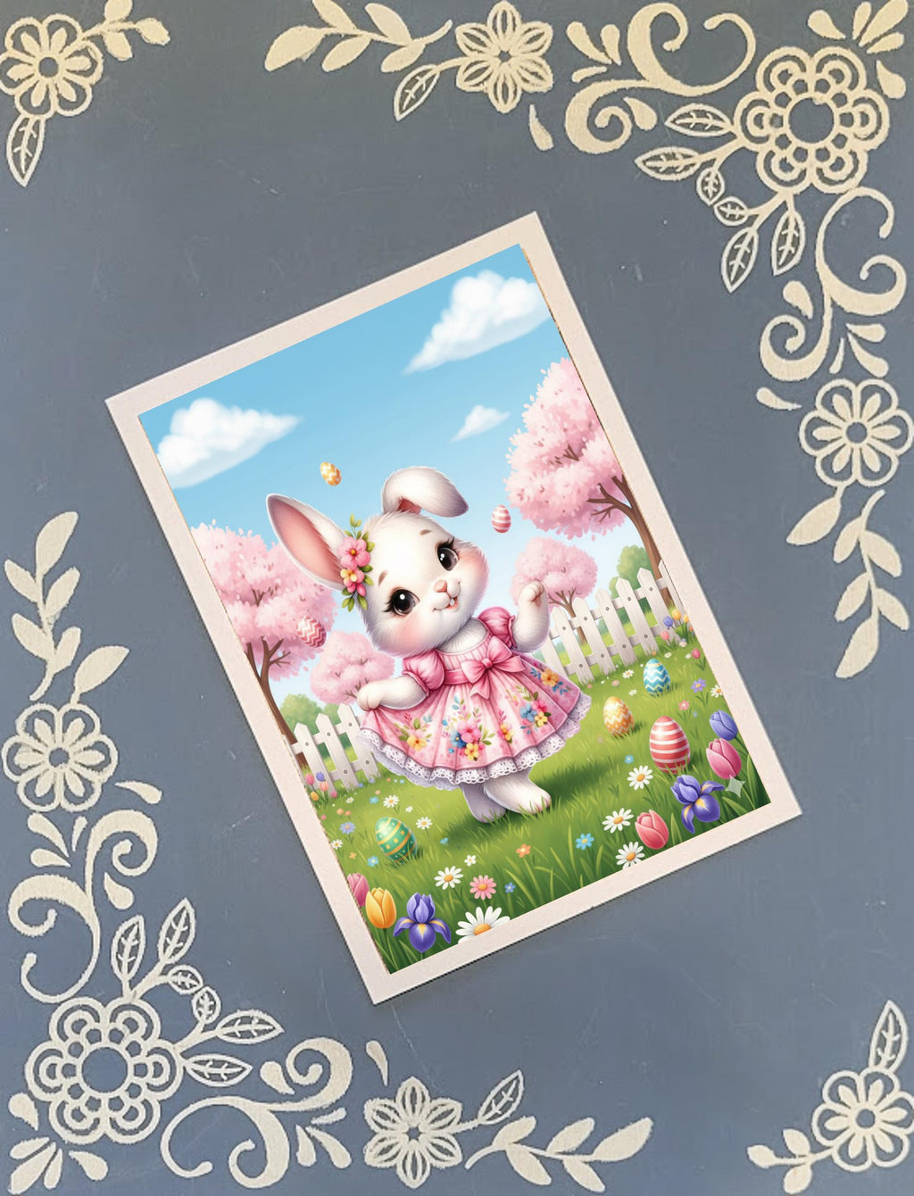 Easter Bunny & Chicks Greeting Card Bundle, 5x7 with Envelopes