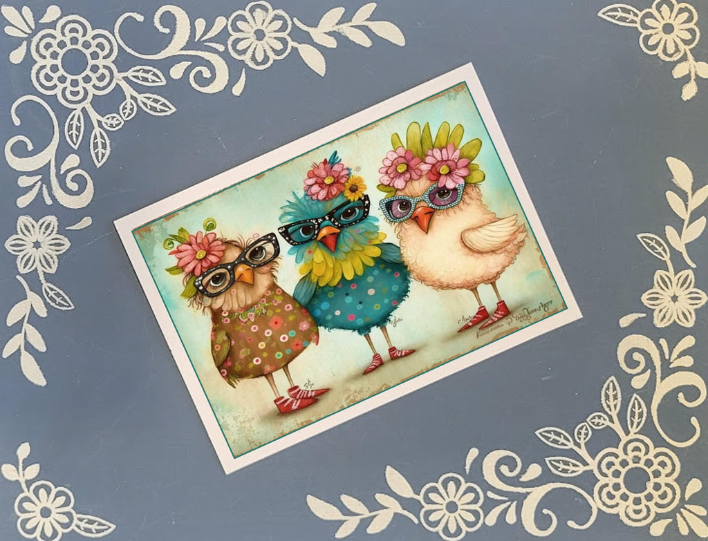 Fancy Chickens, Greeting Card Bundle, 5x7 with Envelopes