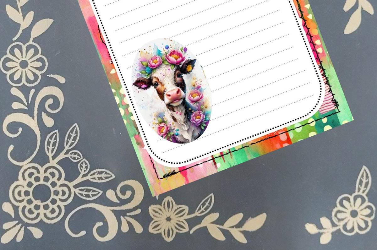 Personalized Colorful Cow Notepad Stationery