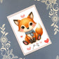 Fox, Love, Happy Birthday, Valentine's, Greeting Card Bundle
