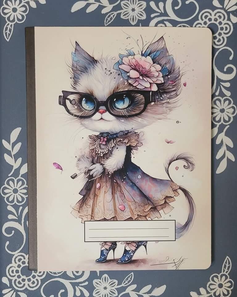 Fancy Cat 3, Covered Notebook