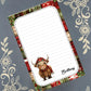 Personalized Highland Cow Christmas, Winter, Holiday, Notepad Stationery