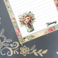 Personalized Flowers, Pink Flowers in a Vase, Notepad Stationery
