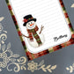 Personalized Snowman, Christmas, Winter, Holiday, Red Plaid, Notepad Stationery