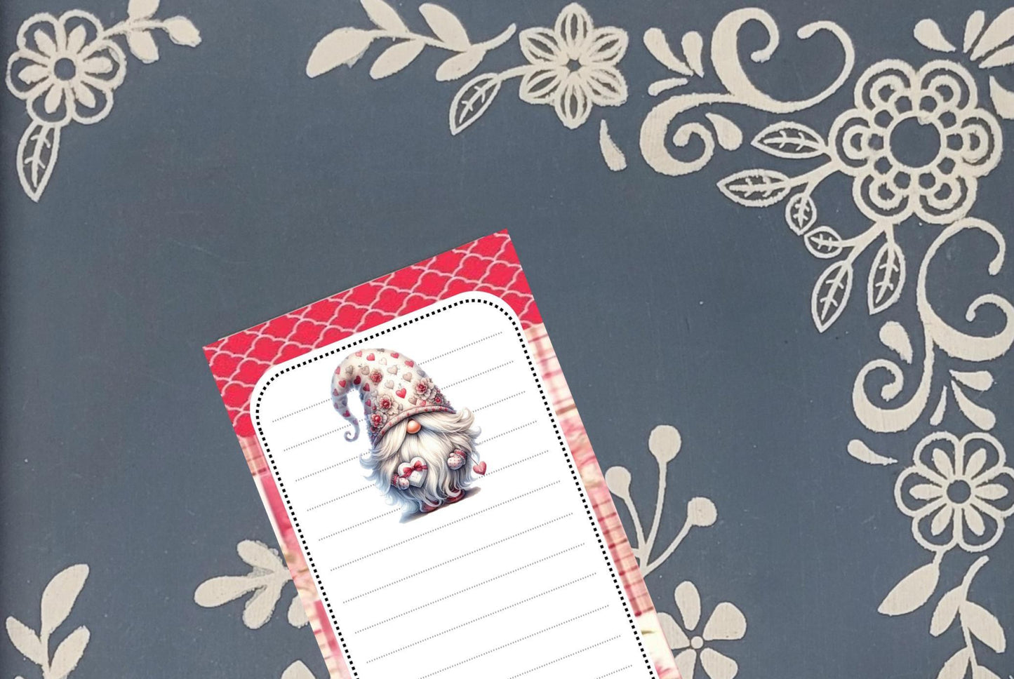 Valentines, Gnome, Hearts, Magnet Notepad List Pad