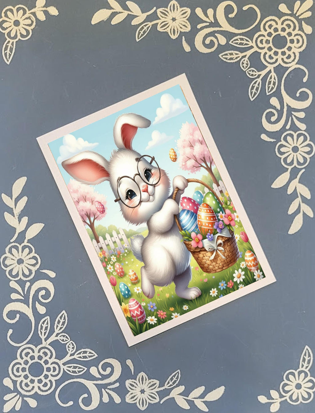 Easter Bunny & Chicks Greeting Card Bundle, 5x7 with Envelopes