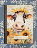 Cow, Sunflower Cow, Covered Notebook