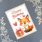 Fox, Love, Happy Birthday, Valentine's, Greeting Card Bundle