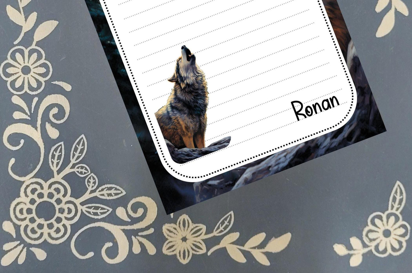 Personalized Wolf Notepad, Stationery, Howling