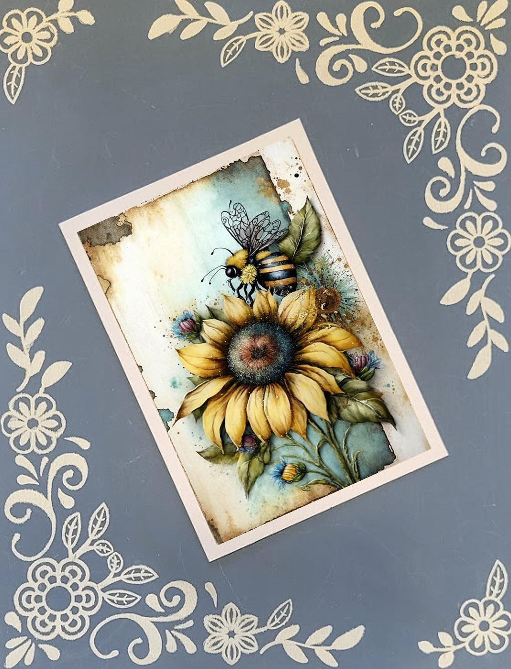 Bee & Sunflower Greeting Card Bundle | 5x7 Cards with Envelopes