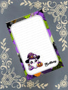 Personalized Ghost in a Witch Hat with a Potion Bottle, Halloween, Notepad Stationery