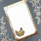 Personalized Vintage Chicken on a Nest Pyrex, sitting on a Farmhouse Table, Notepad Stationery