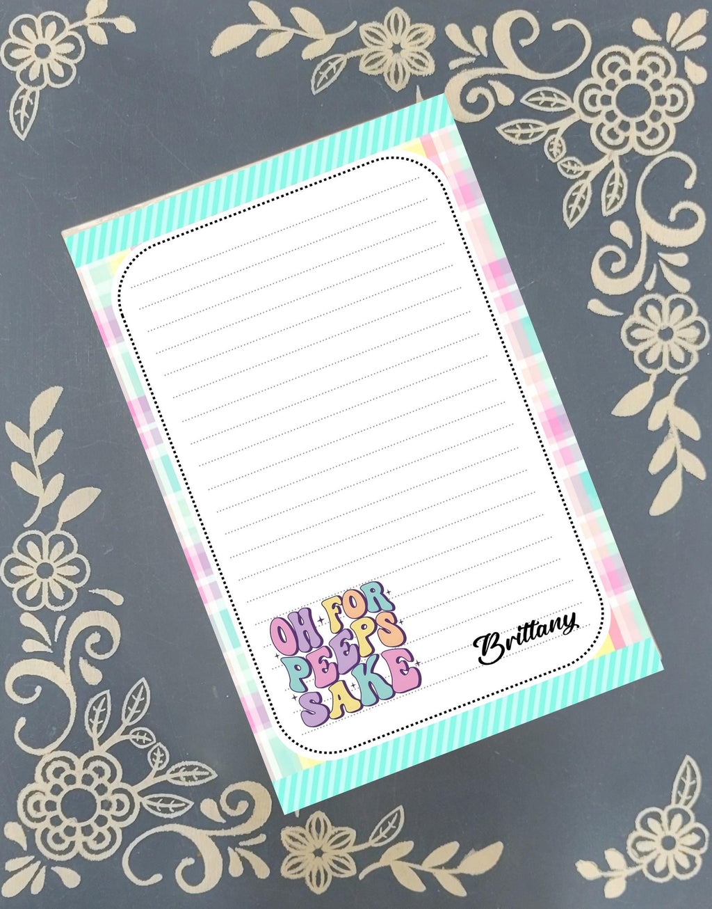 Personalized Oh For Peeps Sake Spring, Notepad Stationery