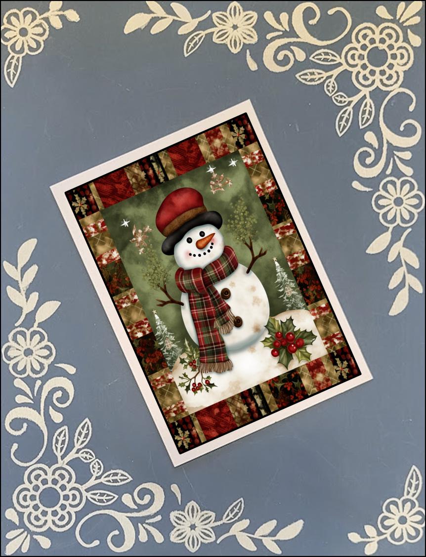 Christmas Snowman Greeting Card Bundle | 10 Pack with Envelopes