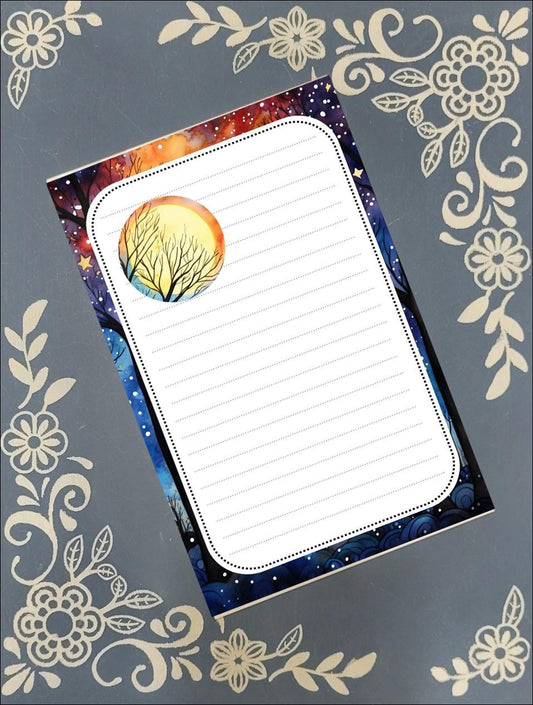 Personalized Moon and Stars, Notepad Stationery