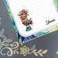 Personalized Fancy Chicken, Teal, Notepad Stationery