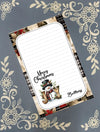 Personalized Snowman, Merry Christmas, Joy, Winter, Holiday, Christmas, Notepad Stationery