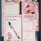 Empowered Mama Bespoke 5-piece baby shower gift set layout featuring premium motherhood stationery and self-care items.