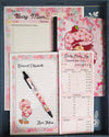 Empowered Mama Bespoke 5-piece baby shower gift set layout featuring premium motherhood stationery and self-care items.