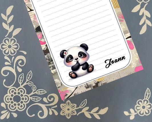 Personalized Panda Notepad Stationery