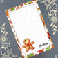 Personalized Gingerbread, Gingerbread Man, Gingerbread Cookie, Christmas, Winter, Holiday, Notepad Stationery