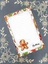 Personalized Gingerbread, Gingerbread Man, Gingerbread Cookie, Christmas, Winter, Holiday, Notepad Stationery