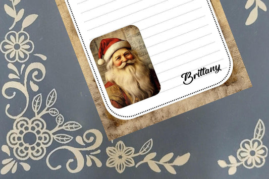 Personalized Santa Claus, Christmas, Notepad Stationery
