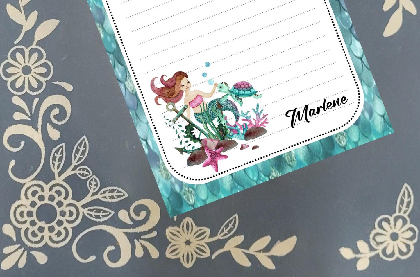 Personalized Mermaid Notepad Stationery