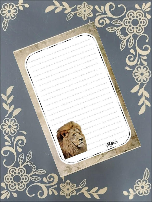 Personalized Lion, Notepad Stationery