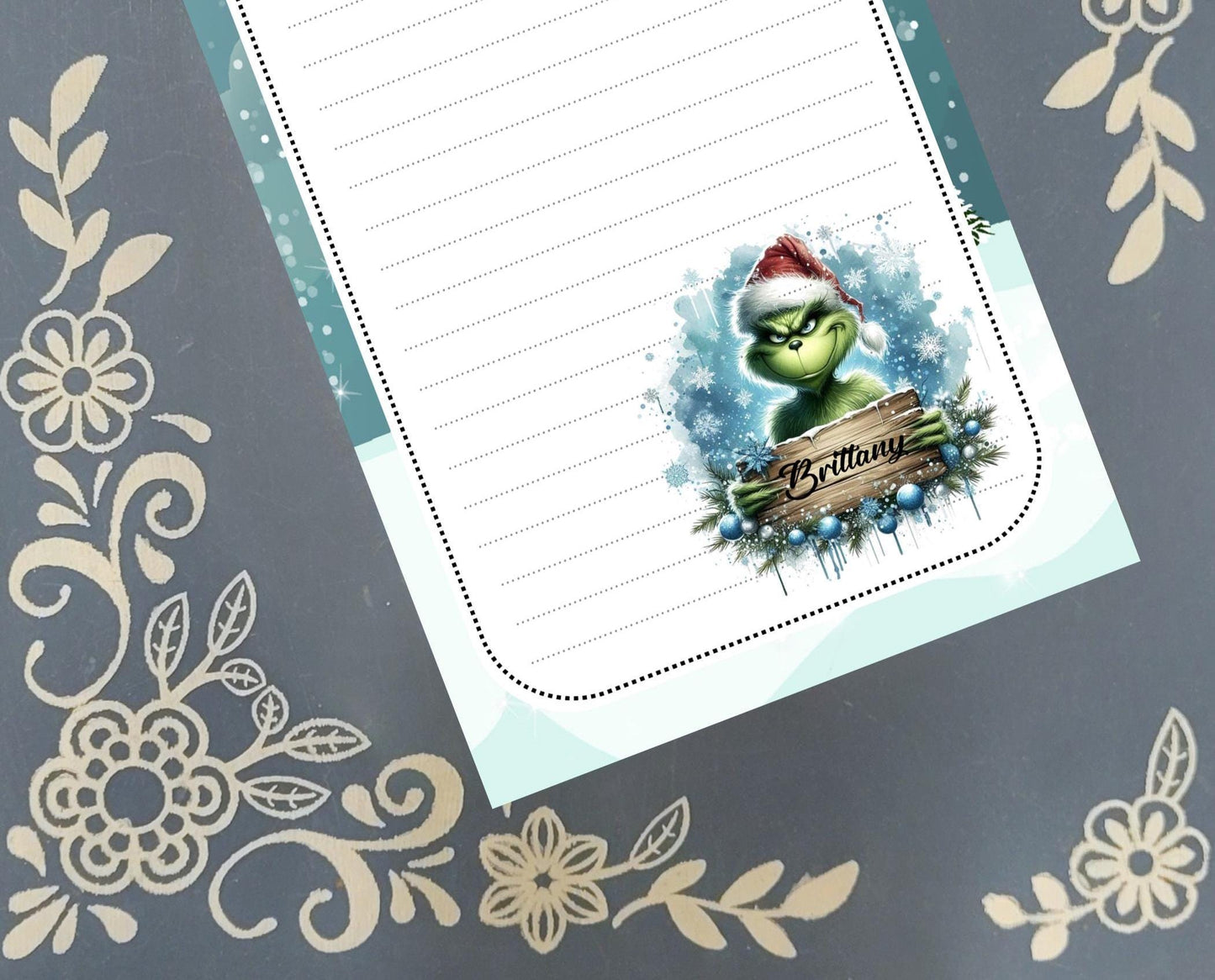 Personalized Grinch Notepad | Custom Holiday Shopping List