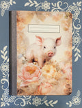 Pig, Flower Pig, Covered Notebook