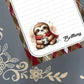 Personalized Sloth with Mug, Christmas, Holiday, Winter Notepad Stationery