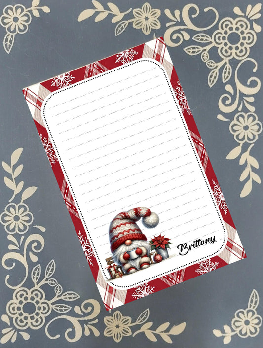 Personalized Winter Gnome Notepad | Custom Cozy Gnome Design