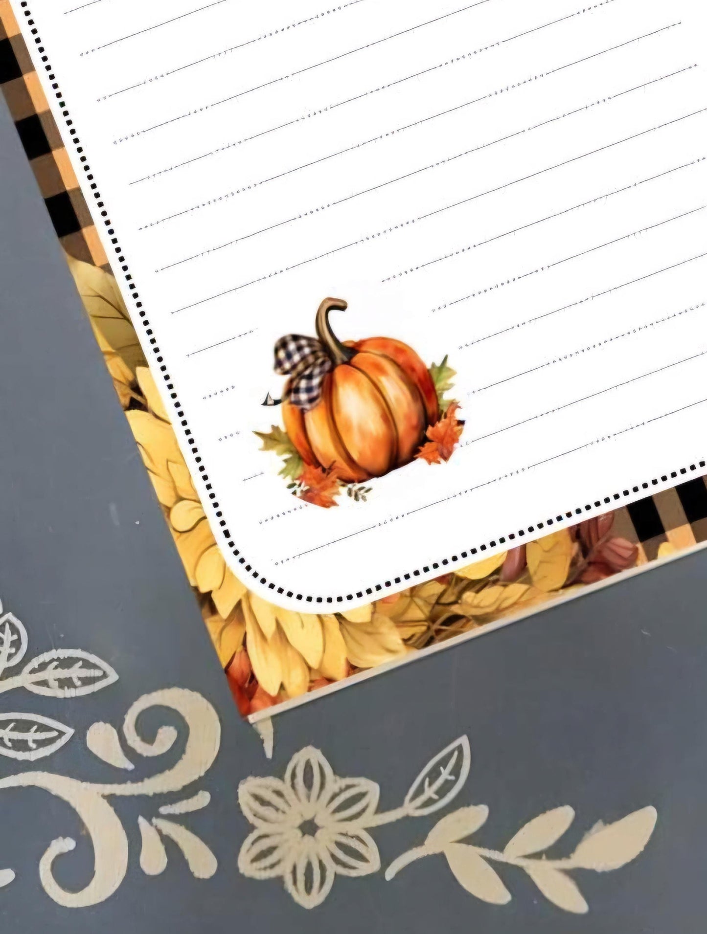 Personalized Pumpkin, Autumn Fall Notepad Stationery