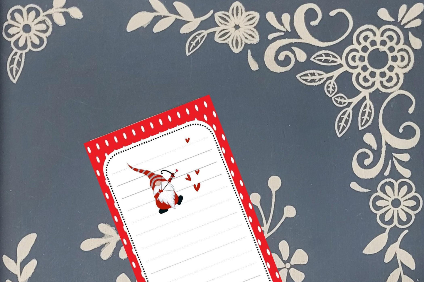 Valentines, Gnome, Happy Valentine's Day, Magnet Notepad List Pad